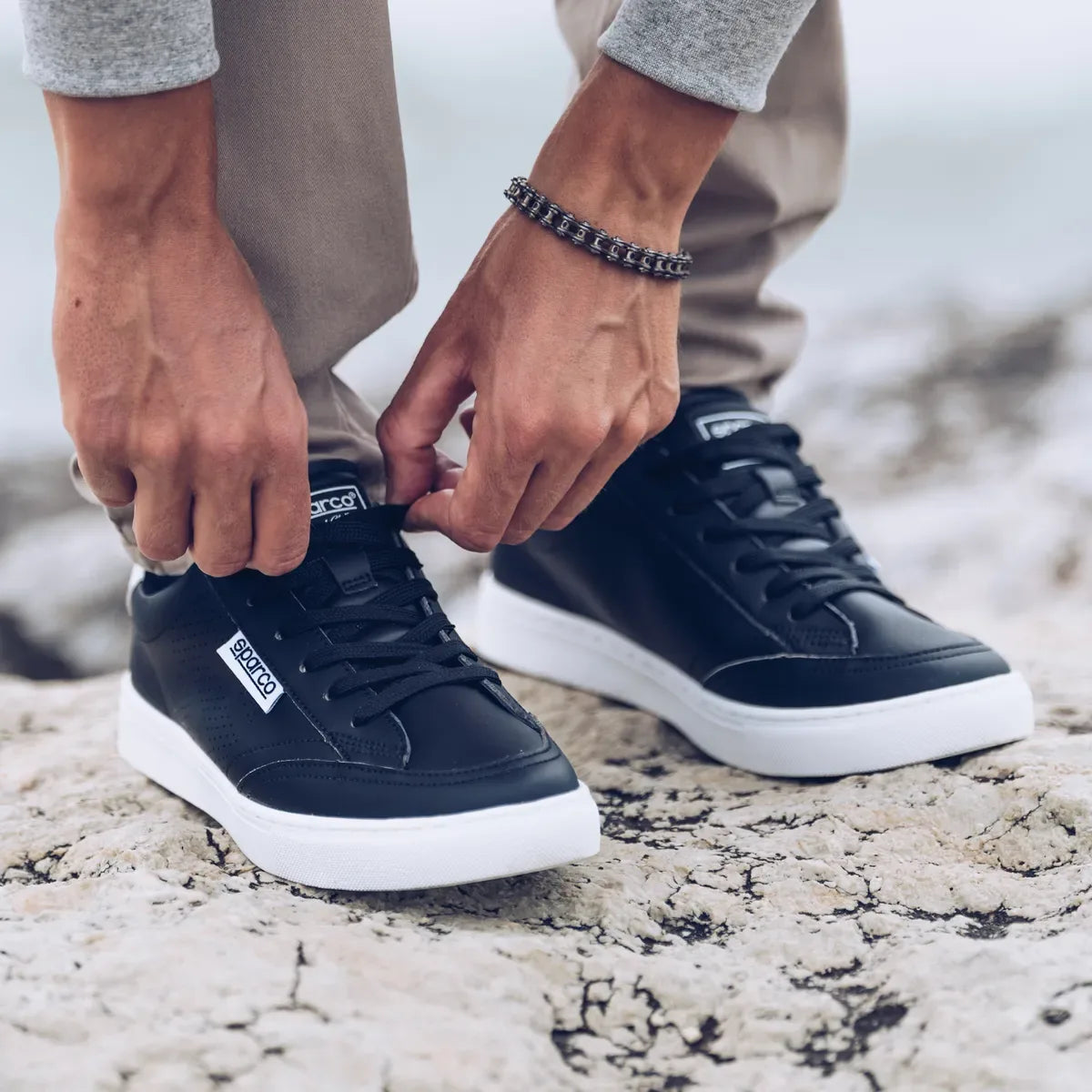 Scarpe Sparco S-Time sneakers da tempo libero con suola in gomma Nero / Bianco – vista 7