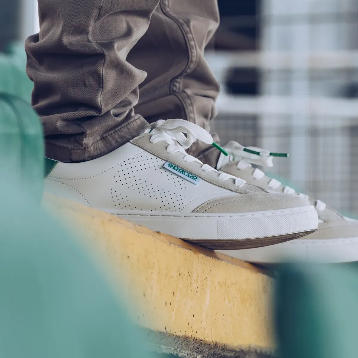 Scarpe Sparco S-Time sneakers da tempo libero con suola in gomma Bianco / Verde – vista 7