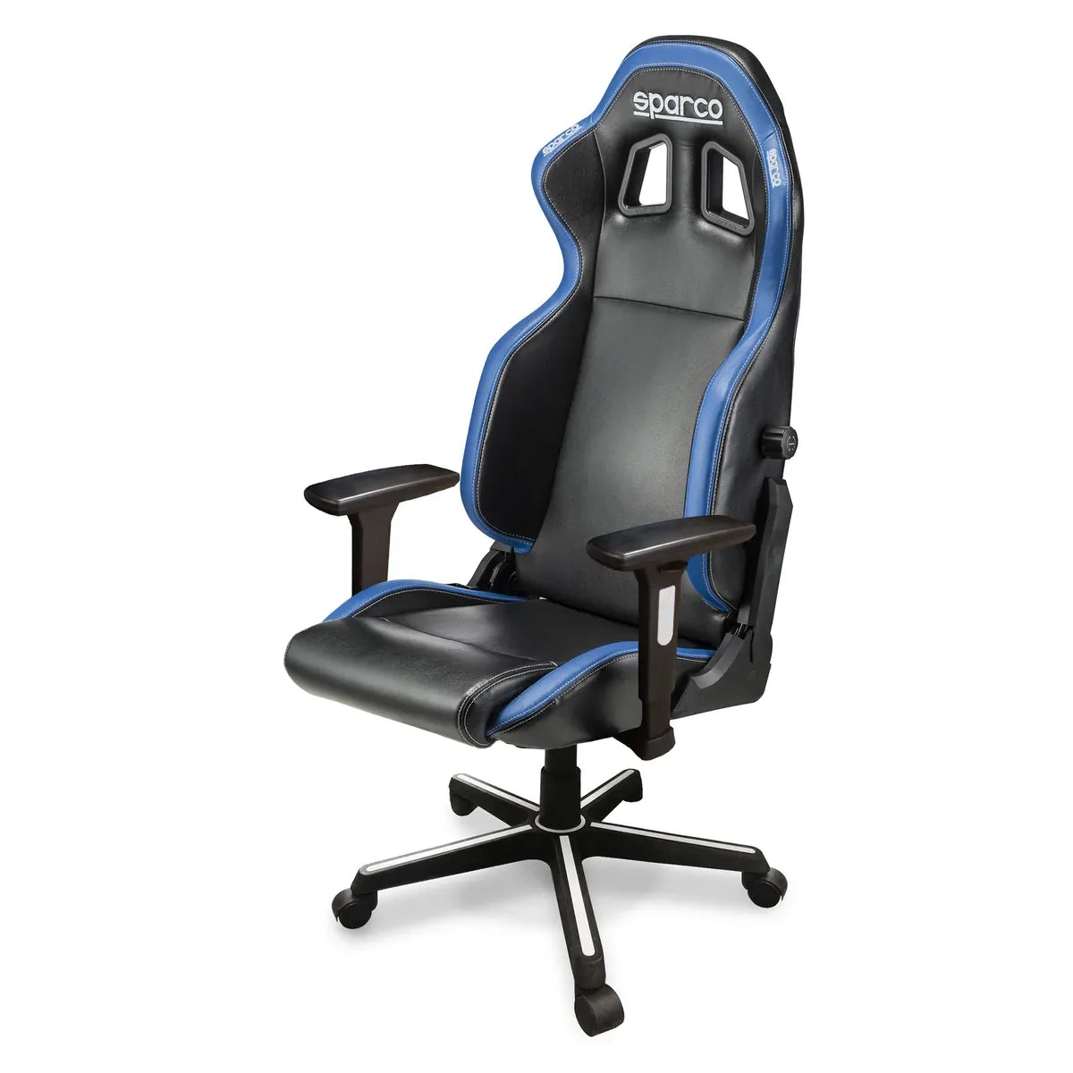 Sedia da ufficio Sparco Icon con seduta sportiva e braccioli 2D Nero / Azzurro