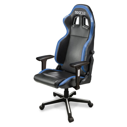 Sedia da ufficio Sparco Icon con seduta sportiva e braccioli 2D Nero / Azzurro