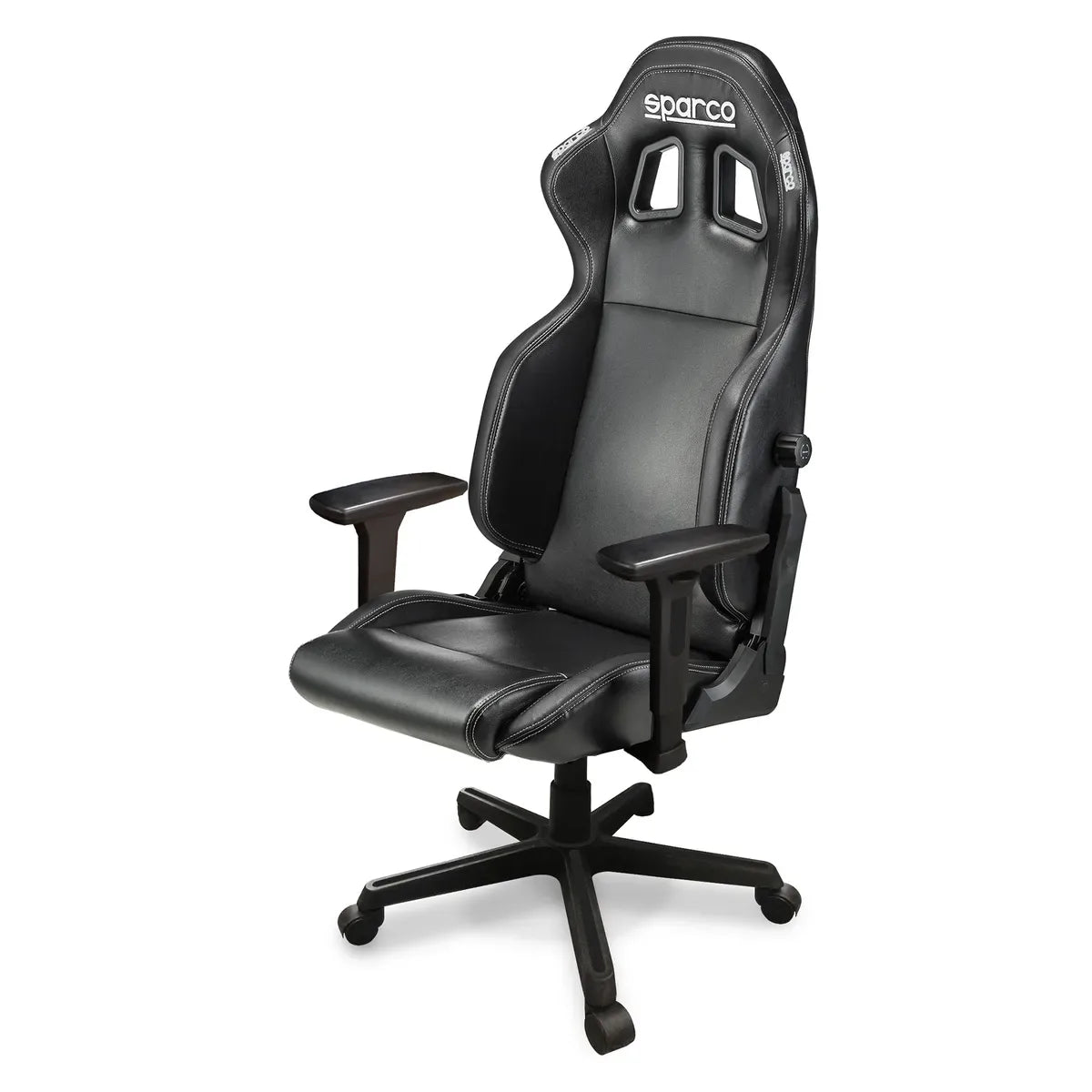 Sedia da ufficio Sparco Icon con seduta sportiva e braccioli 2D Nero / Nero