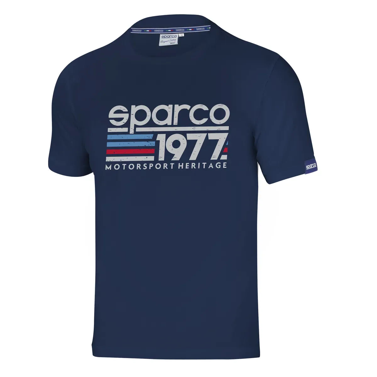T-shirt Sparco 1977 in cotone e poliestere Blu Marine