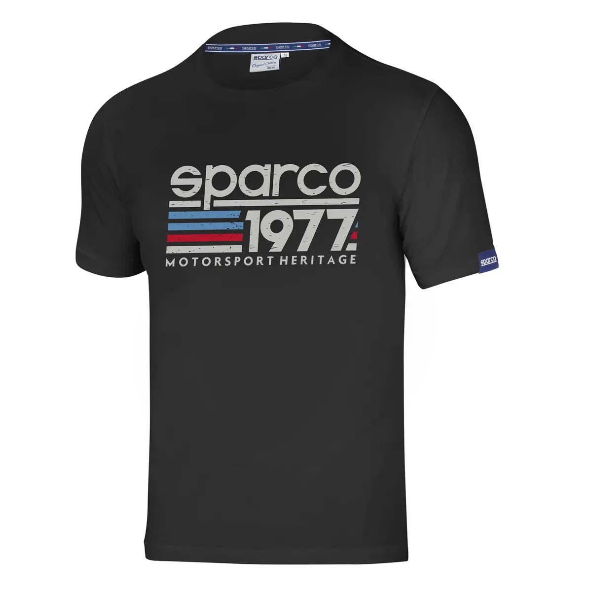 T-shirt Sparco 1977 in cotone e poliestere Nero