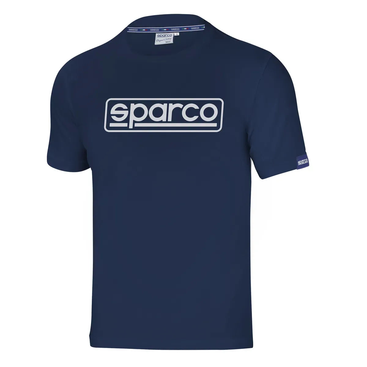 T-shirt Sparco Frame in misto cotone e poliestere Blu Marine