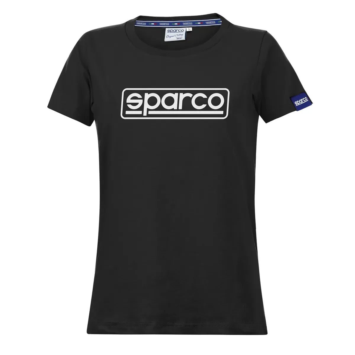 T-shirt da donna Sparco Frame in cotone e poliestere Nero