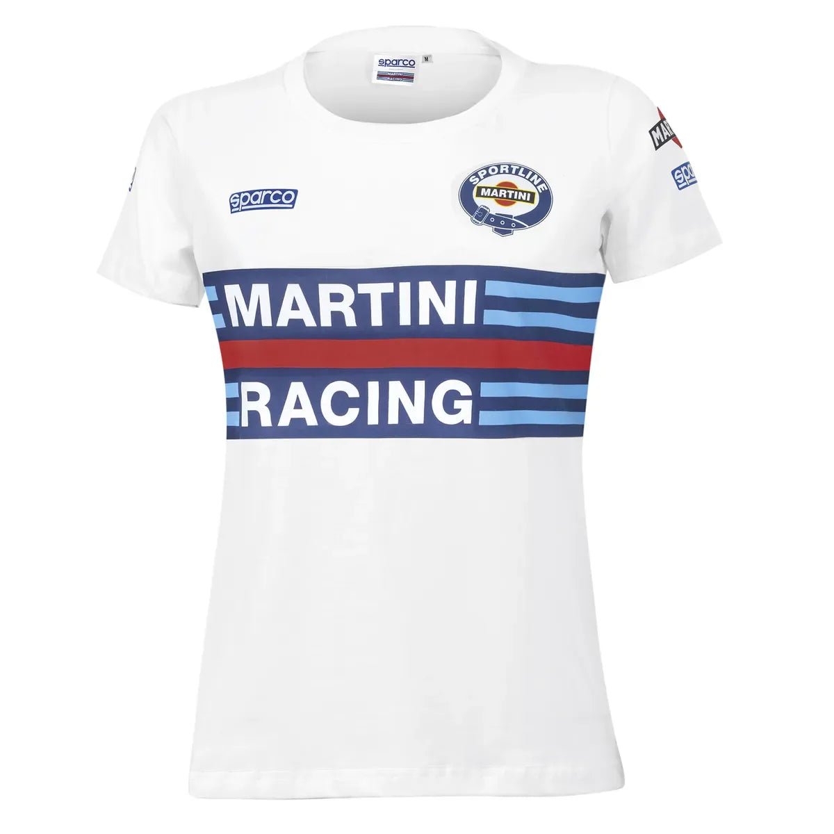 T-shirt donna Sparco Martini Racing Lady in cotone elasticizzato bianca