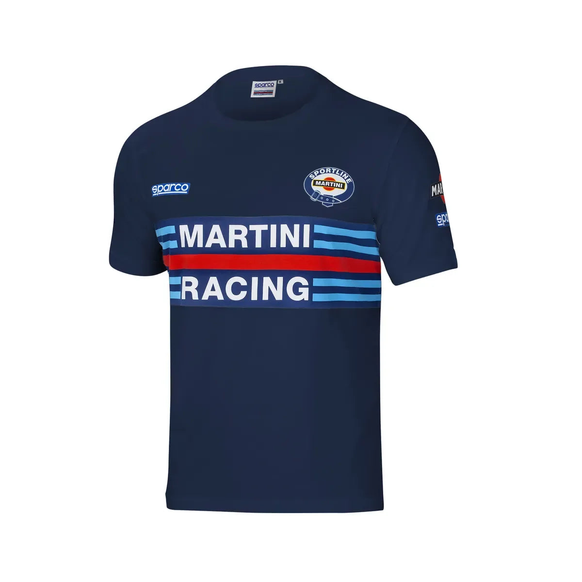 T-shirt Sparco Martini Racing in jersey stretch di cotone Blu Marine