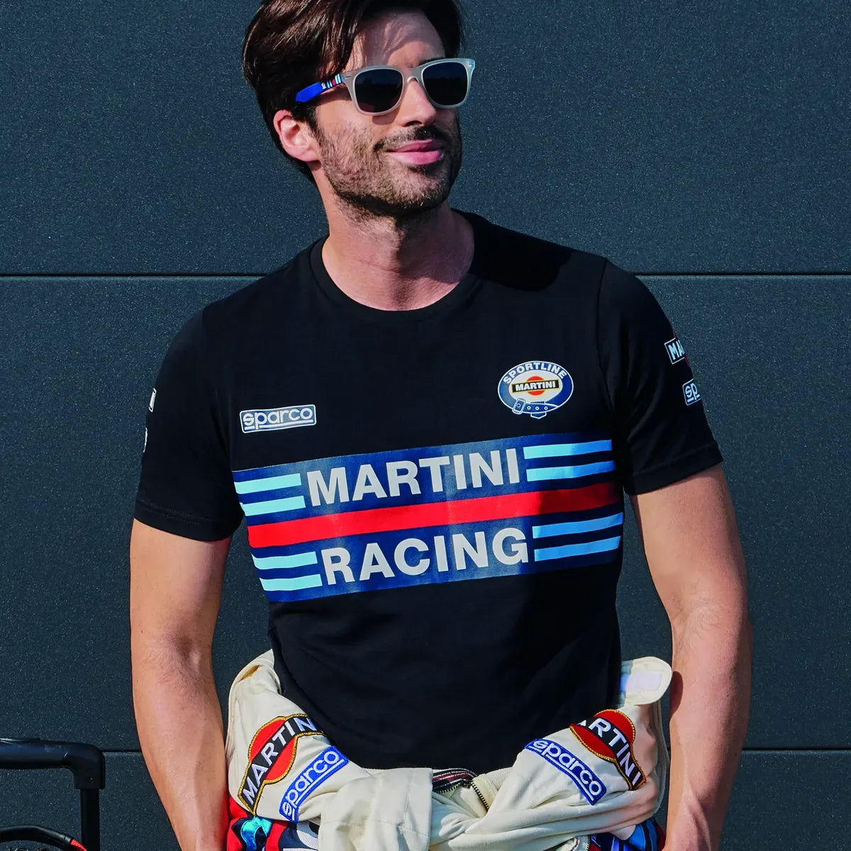 T-shirt Sparco Martini Racing in jersey stretch di cotone Nero – vista 2