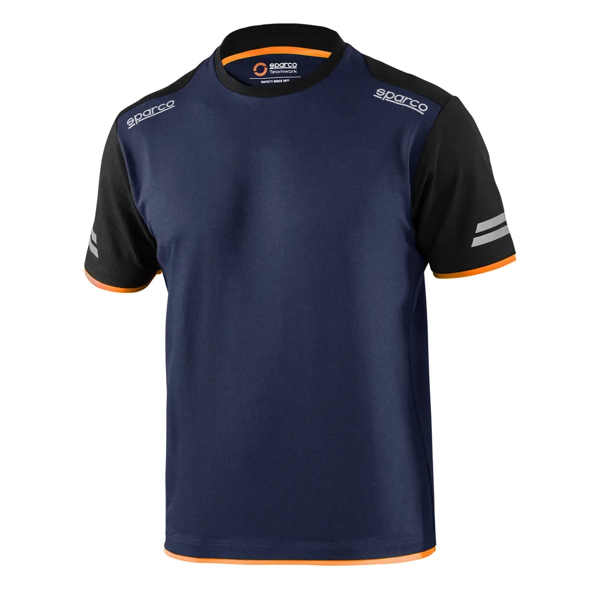 T-shirt da lavoro Sparco Tech Tucson Blu Marine / Arancio Fluo