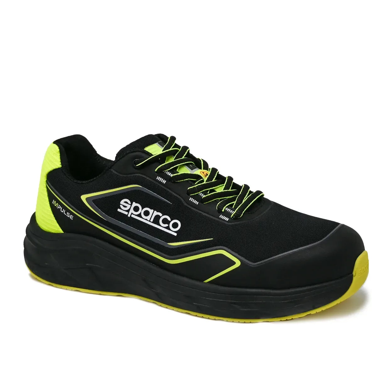 Scarpe antinfortunistiche basse Sparco Teamwork ESD S1PS SR FO HRO Nero / Giallo Fluo