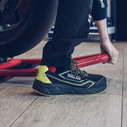Scarpe antinfortunistiche basse Sparco Teamwork ESD S1PS SR FO HRO Nero / Giallo Fluo – vista 3