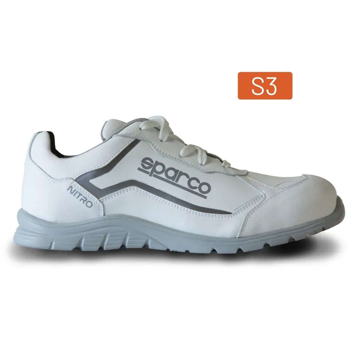 Scarpe antinfortunistiche basse Sparco Teamwork Nitro 2019 ESD S3L SR FO Bianco / Bianco