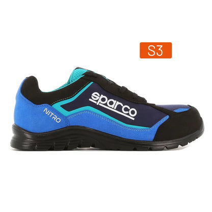 Scarpe antinfortunistiche basse Sparco Teamwork Nitro 2019 ESD S3L SR FO Nero / Azzurro
