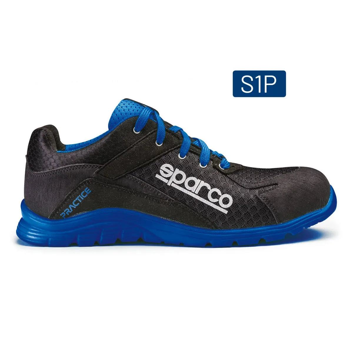 Scarpe antinfortunistiche basse Sparco Teamwork Practice ESD S1PL SR FO Nero / Azzurro