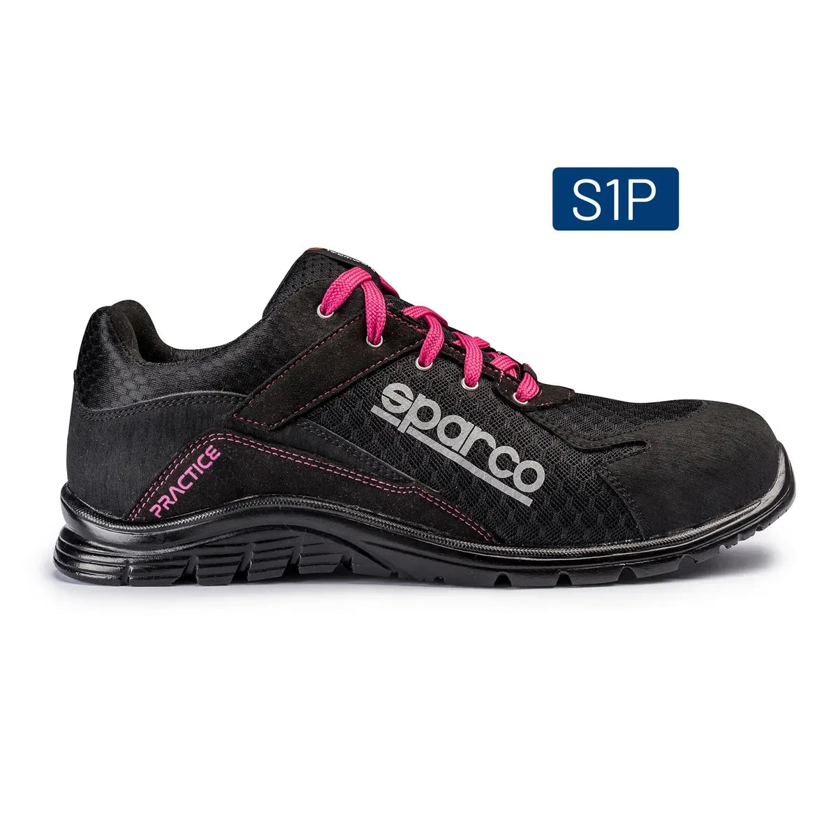 Scarpe antinfortunistiche basse Sparco Teamwork Practice ESD S1PL SR FO Nero / Fucsia