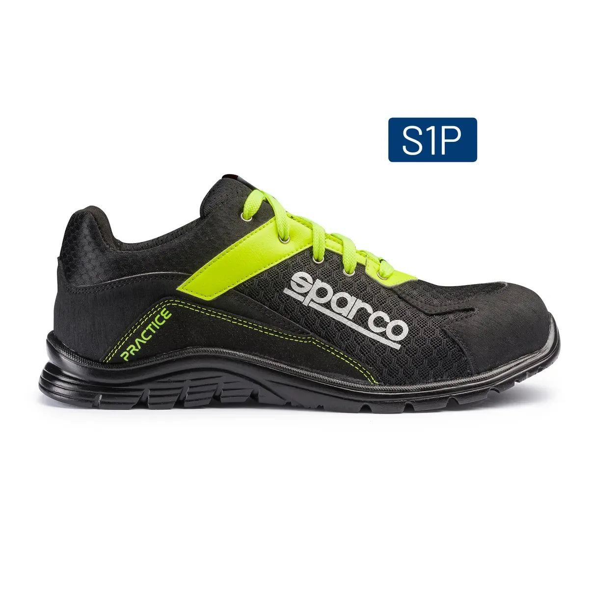 Scarpe antinfortunistiche basse Sparco Teamwork Practice ESD S1PL SR FO Nero / Giallo Fluo