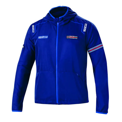 Giacca antivento Sparco Martini Racing Wind Stopper con cappuccio Blu Marine