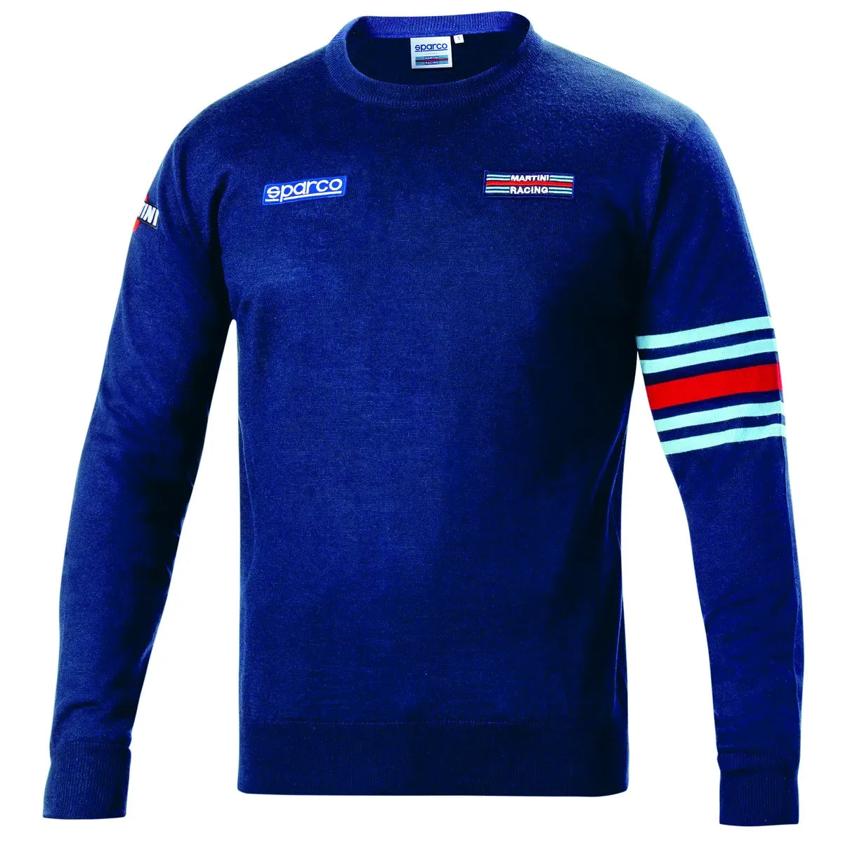 Maglione Sparco Martini Racing girocollo in lana merino e acrilico blu marine