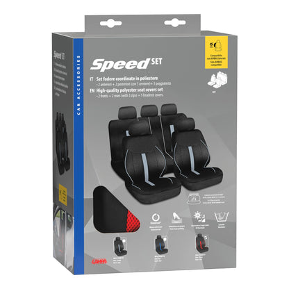 La confezione di Speed, set fodere coordinate - Nero/Rosso