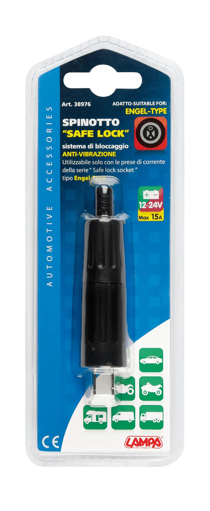 La confezione di Spinotto Safe Lock, 12/24V