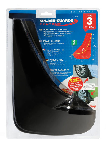 La confezione di Splash-Guards Contour, paraspruzzi sagomati, vista 3