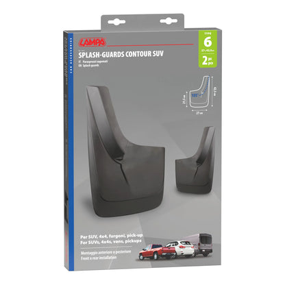 La confezione di Splash-Guards Contour SUV, paraspruzzi sagomati