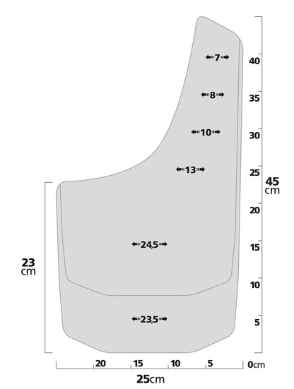Disegno tecnico quotato di Splash-Guards Mud-Max, paraspruzzi per 4x4, furgoni, pick-up, con le misure