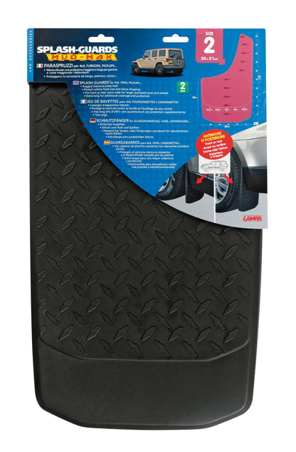 La confezione di Splash-Guards Mud-Max, paraspruzzi per 4x4, furgoni, pick-up, vista 2