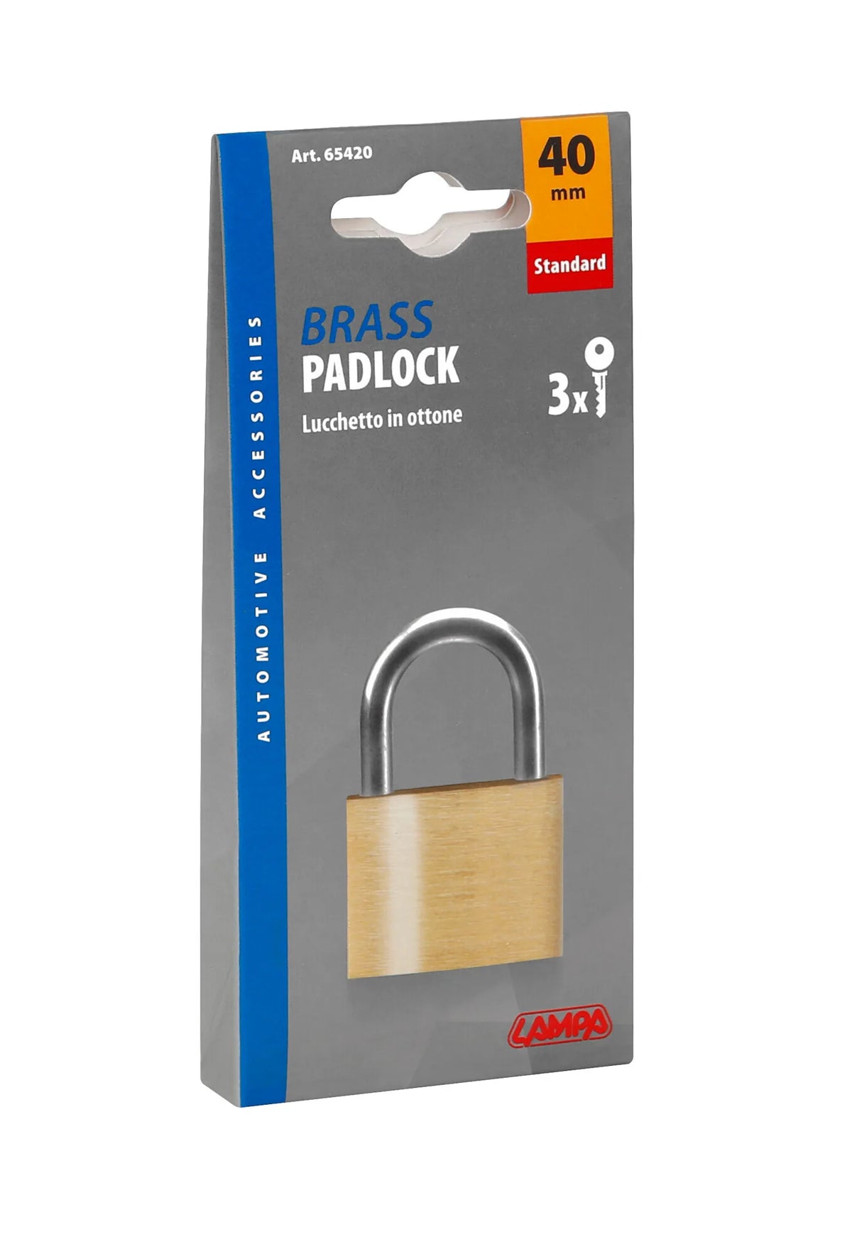 La confezione di Standard, lucchetto in ottone - 40 mm