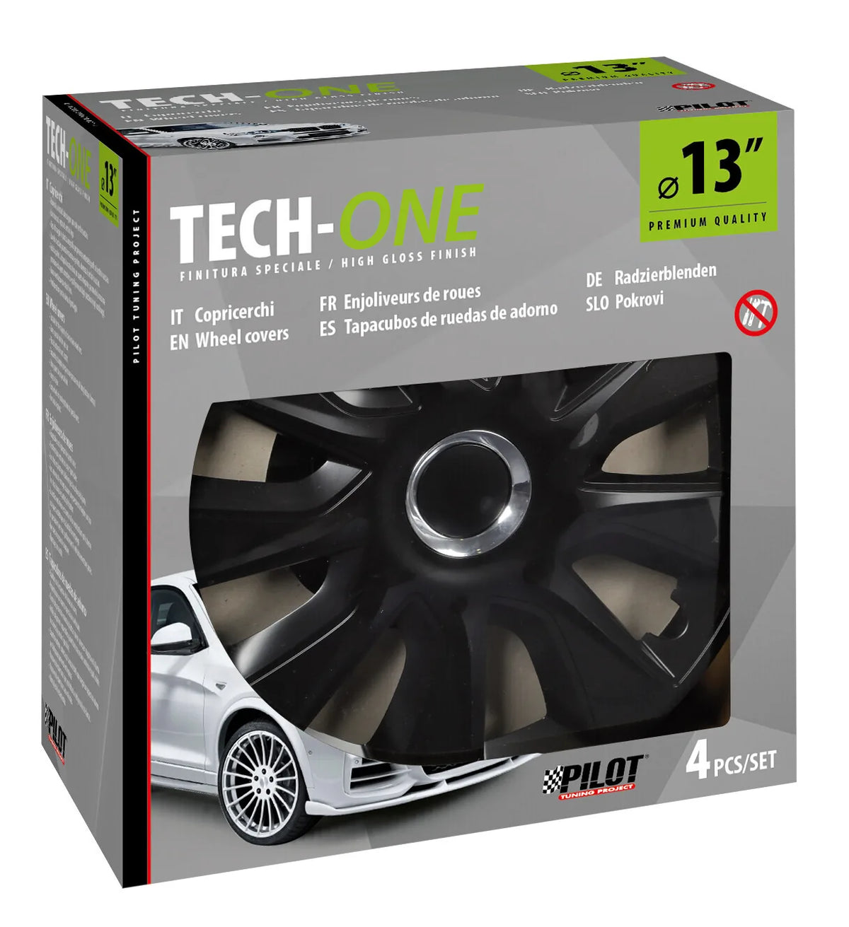 La confezione di Stratos RC Black - Set 4 copricerchi - Ø