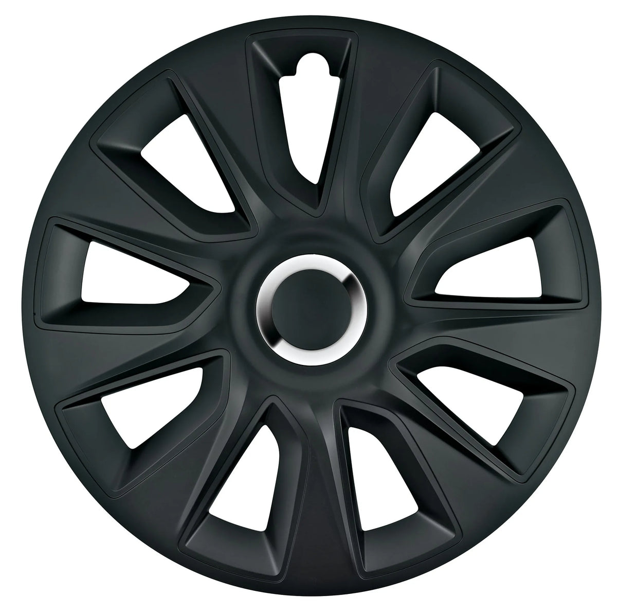 Stratos RC Black - Set 4 copricerchi - Ø — universali per tutti i cerchi in acciaio