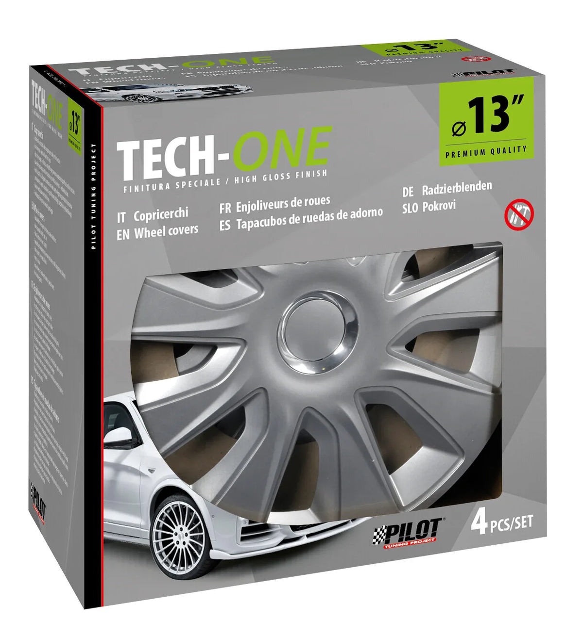La confezione di Stratos RC Silver - Set 4 copricerchi - Ø