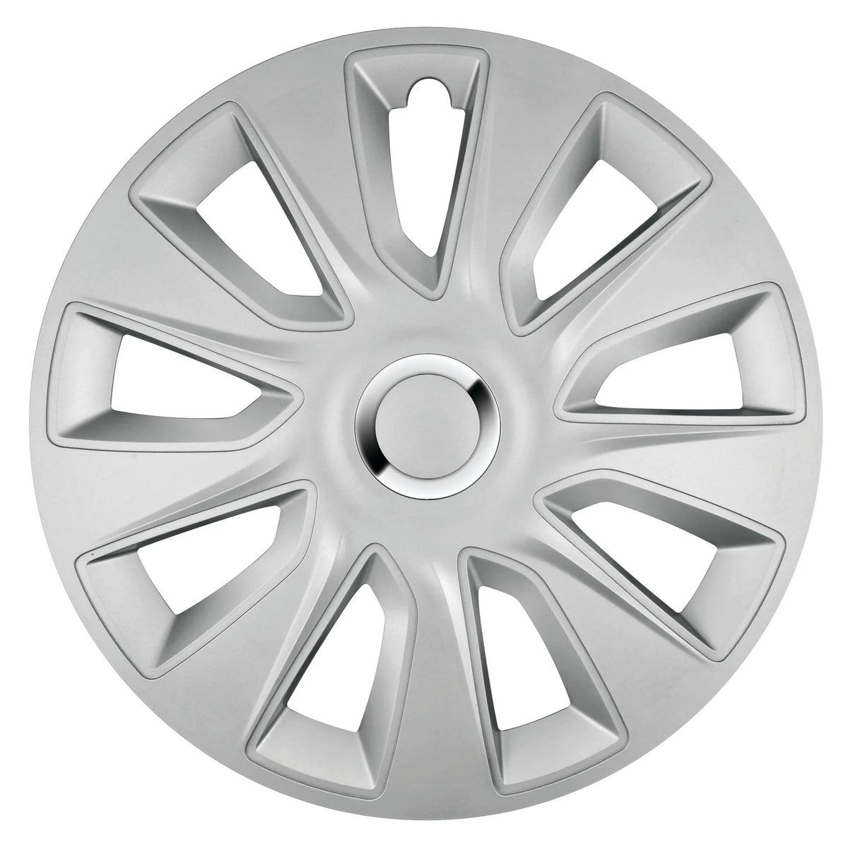 Stratos RC Silver - Set 4 copricerchi - Ø — universali per tutti i cerchi in acciaio