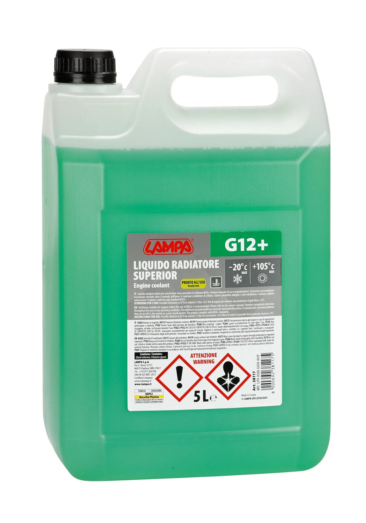 La confezione di Superior-Verde G12+, liquido antigelo radiatore