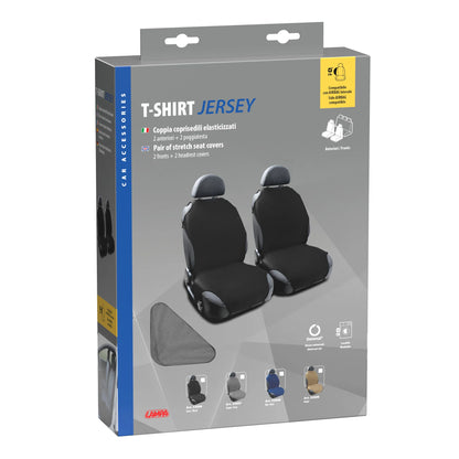 La confezione di T-Shirt, coppia coprisedili elasticizzati