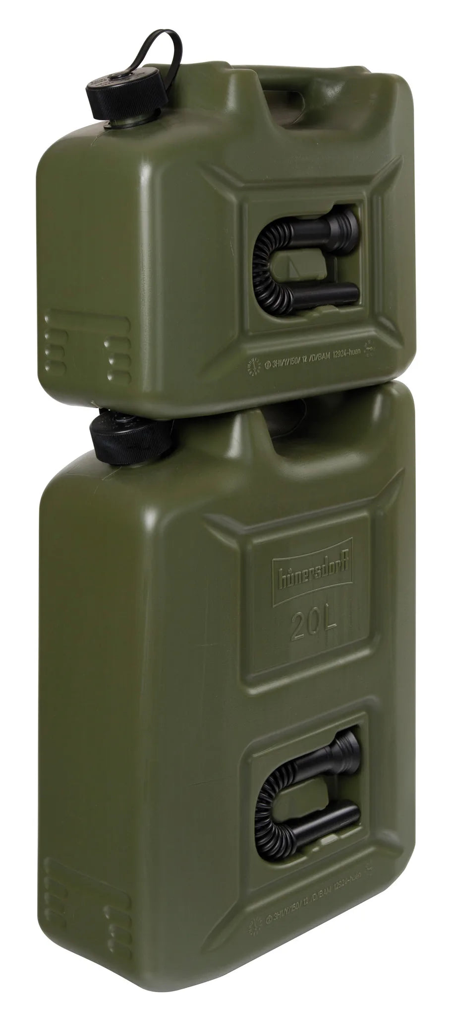 Tanica carburante in polietilene, modello militare montato sul veicolo, vista 3