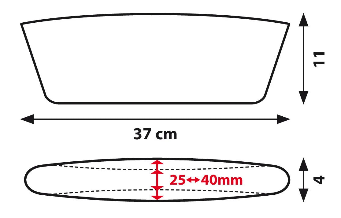 Disegno tecnico quotato di Tasche riempi spazio, 2 pz, con le misure