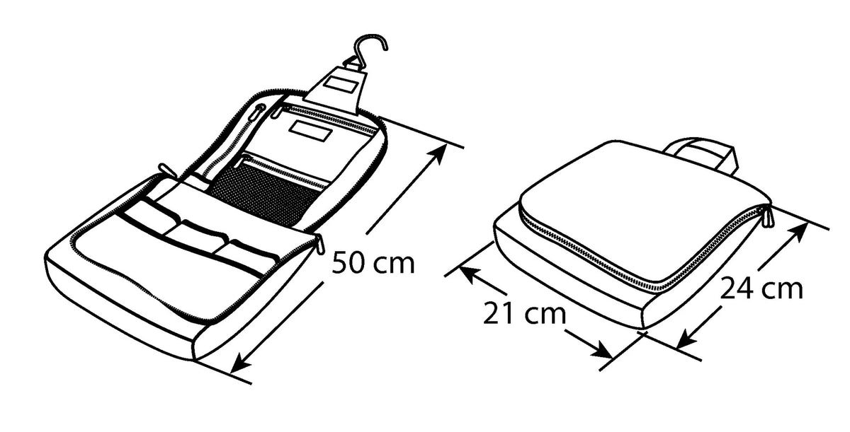 Disegno tecnico quotato di Travel Case, astuccio da viaggio, con le misure