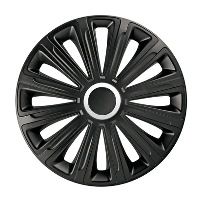 Trend Black - Set 4 copricerchi - Ø — universali per tutti i cerchi in acciaio