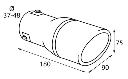 Disegno tecnico quotato di TS-25, terminale di scarico, con le misure