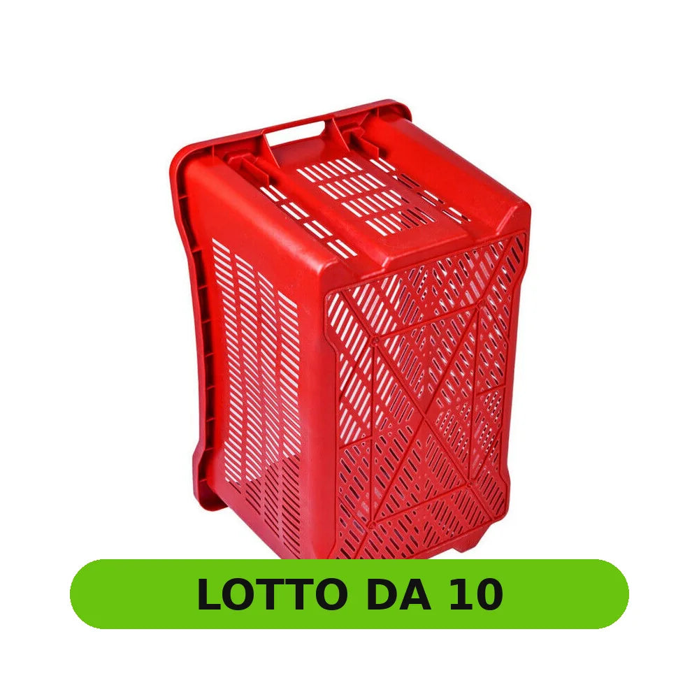 Cassetta in PVC impilabile tutta forata - Capacità 40 litri (confezione da 10 pezzi) - lotto da 10 [pack:10#02]