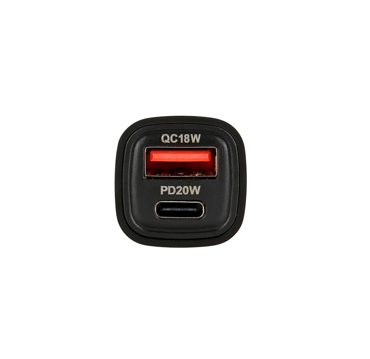 Usb Power Tec, caricabatteria 2 porte Usb - PD / QC 3.0 - su fondo bianco