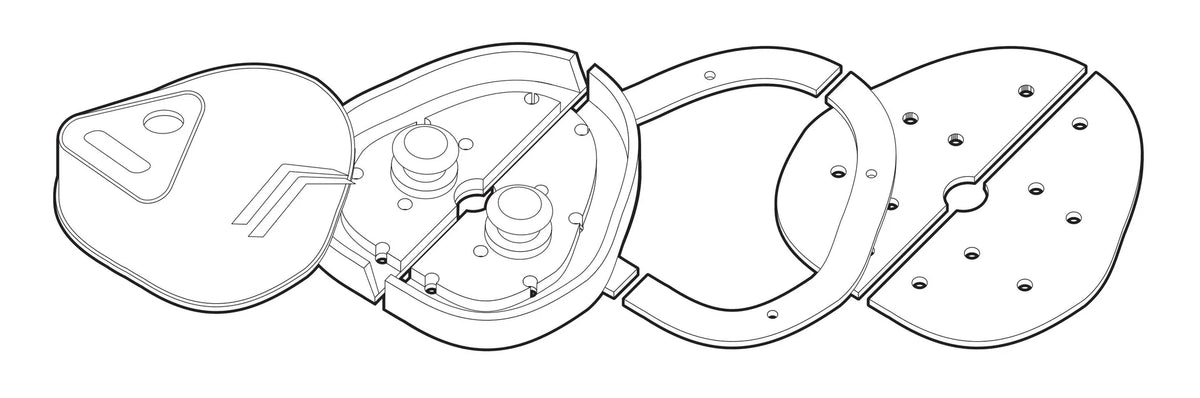 Disegno tecnico quotato di Vigilant, kit 1 serratura aggiuntiva per porte veicoli, con le misure
