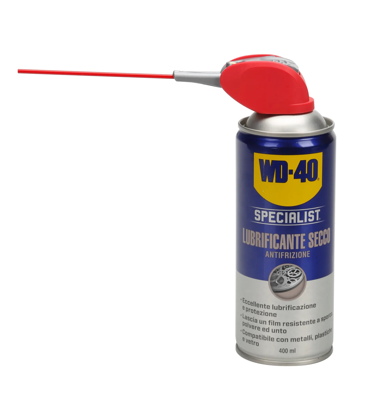 WD40 SPEC.LUBRIF.SECCO PTFE 400ML su fondo bianco, vista 2