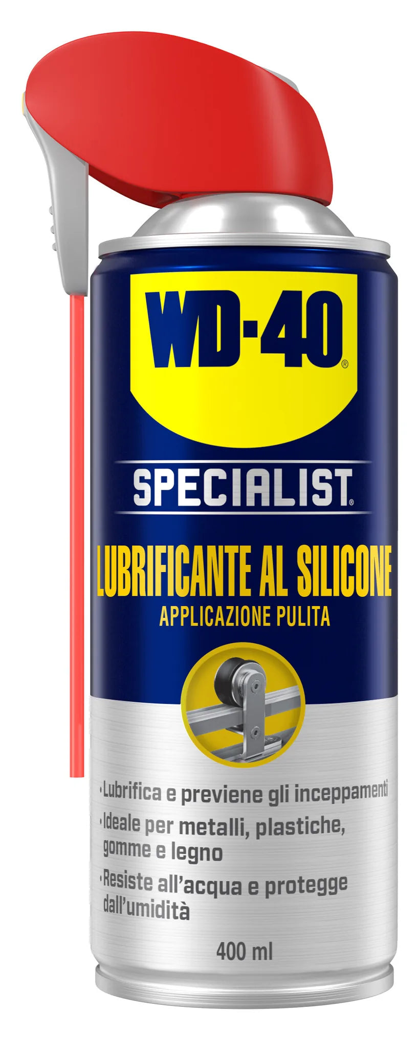 WD40 SPEC.LUBRIF.SILICONICO 400ML su fondo bianco
