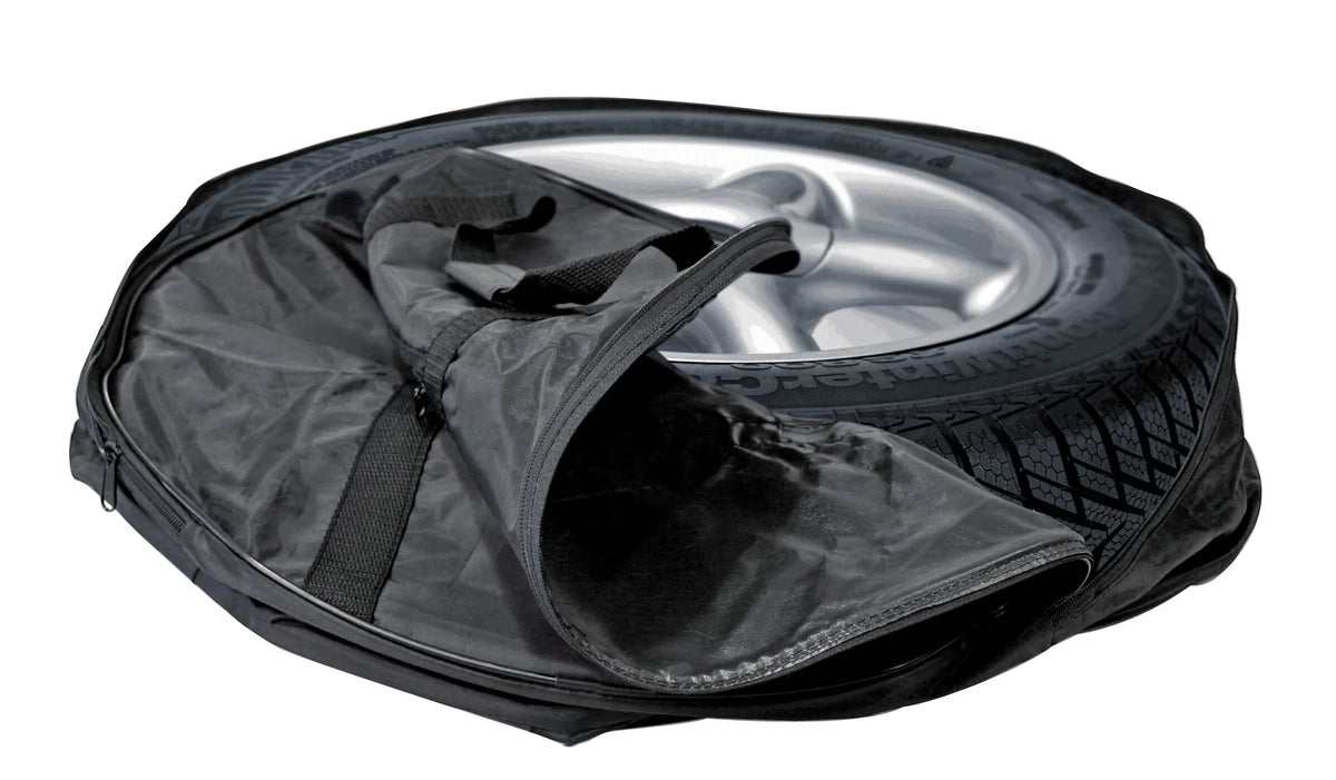Wheel Bag, borsa copriruota di scorta — lato d’appoggio con inserti in velcro antiscivolo. Guanti in dotazione