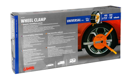 La confezione di Wheel Clamp, ganascia immobilizza-veicolo