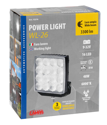 La confezione di WL-26, faro ausiliario a 16 Led - 12/24V