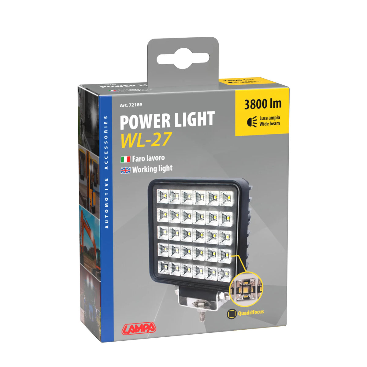 La confezione di WL-27, faro ausiliario a 30 Led - 12/24V