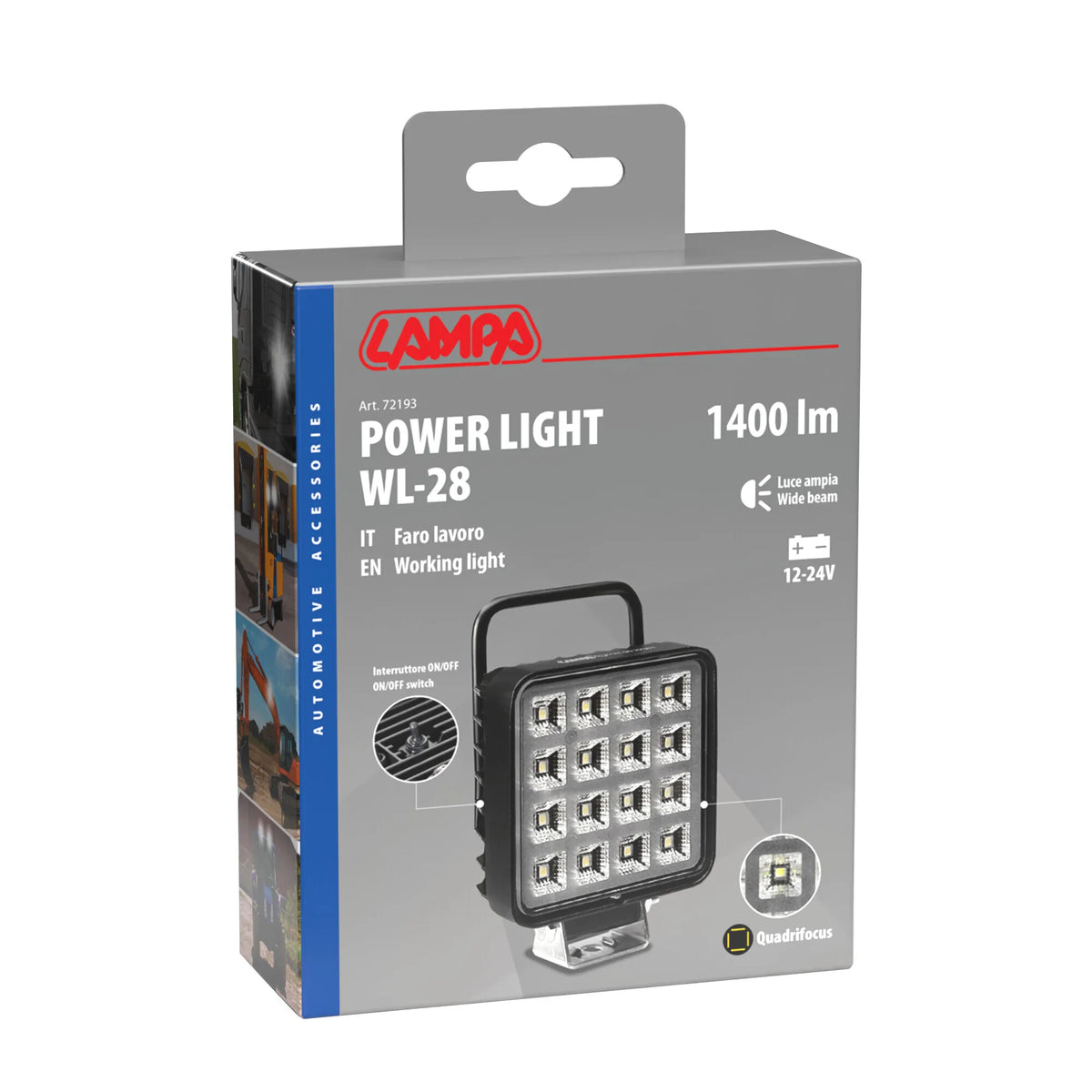 La confezione di WL-28, faro ausiliario a 16 Led - 12/24V